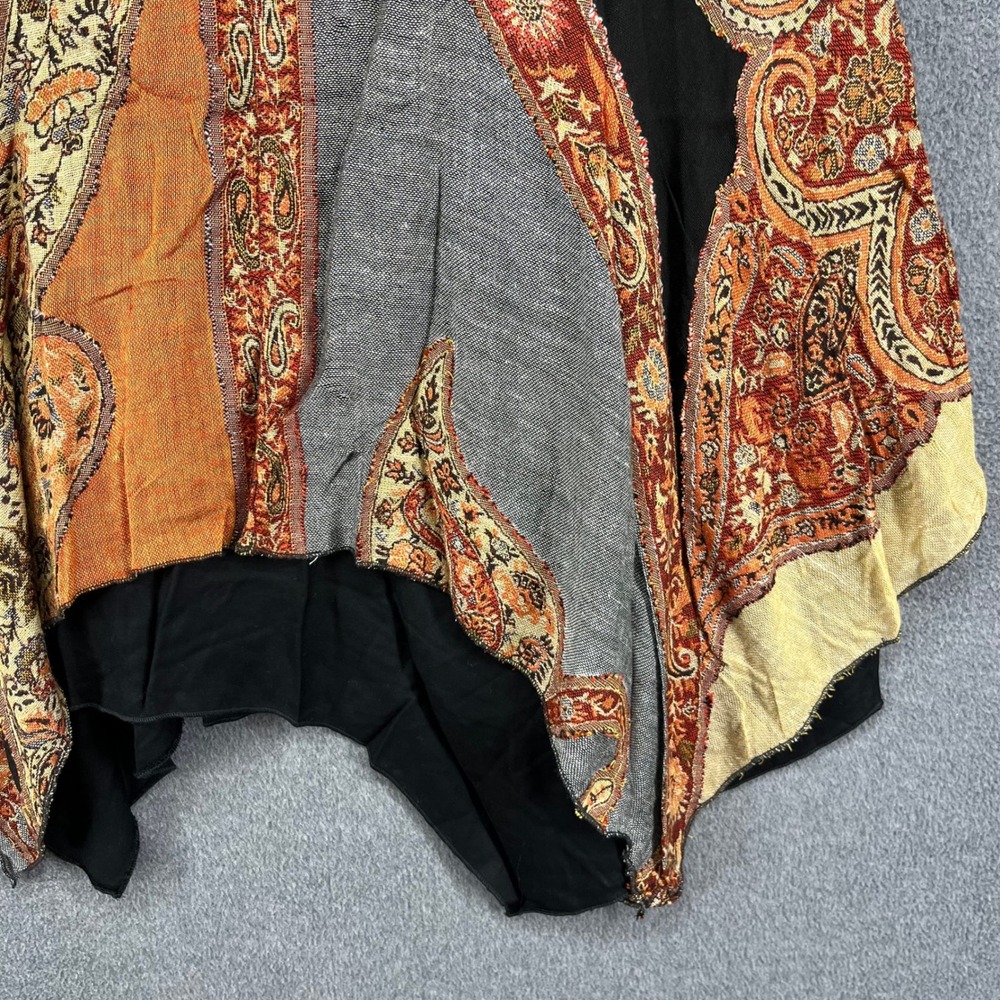 Dimri Paisley Patchwork Handkerchief Hem Skirt Womens L Black Multi Boho Rayon - Picture 13 of 15